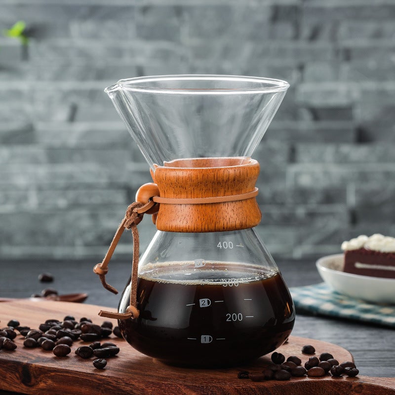 Supply Of High Borosilicate Glass Pour-Over Coffee Pot, High Temperature Resistant, 400Ml, High Quality, Simple Style - Image 4