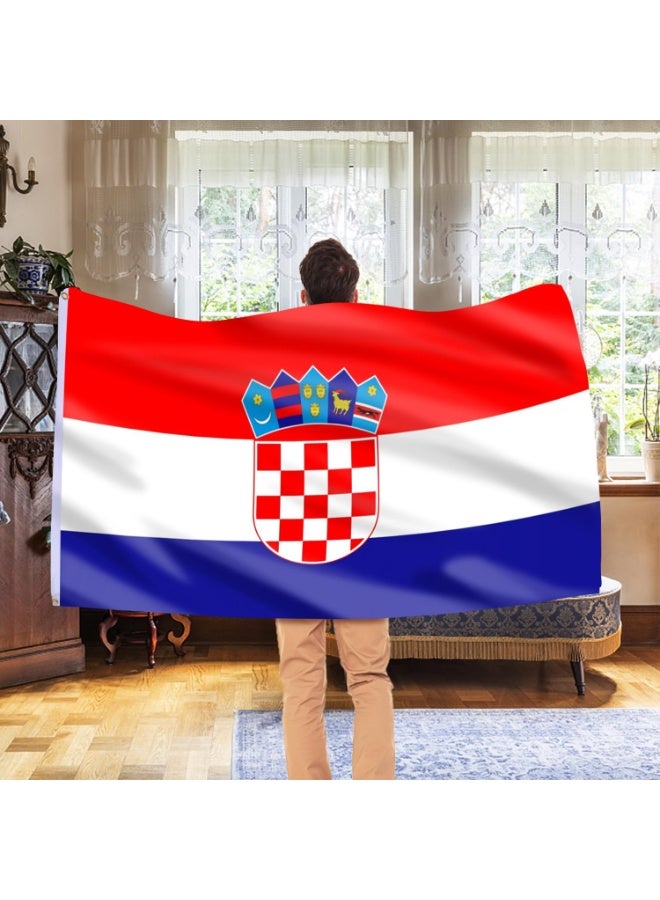 Croatia Flag 3×5 Ft – Polyester Banner with Grommets for Outdoor & FIFA World Cup 2026 Decor ⚽🇭🇷 - Image 2
