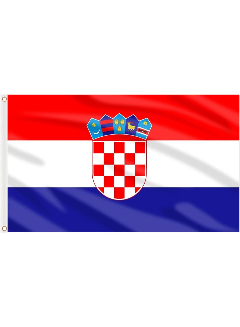 Croatia Flag 3×5 Ft – Polyester Banner with Grommets for Outdoor & FIFA World Cup 2026 Decor ⚽🇭🇷 - Image 1