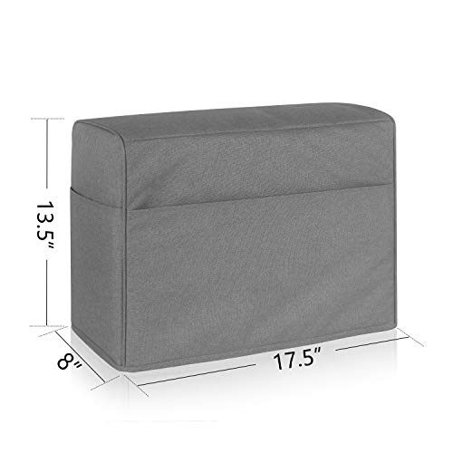 Luxja Dust Cover for Sewing Machine, Sewing Machine Cover with Pockets for Extra Accessories ( Compatible with Brother and Singer ), Gray - Image 4