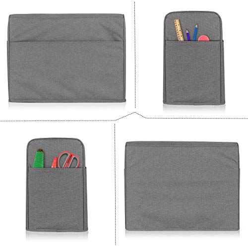 Luxja Dust Cover for Sewing Machine, Sewing Machine Cover with Pockets for Extra Accessories ( Compatible with Brother and Singer ), Gray - Image 2