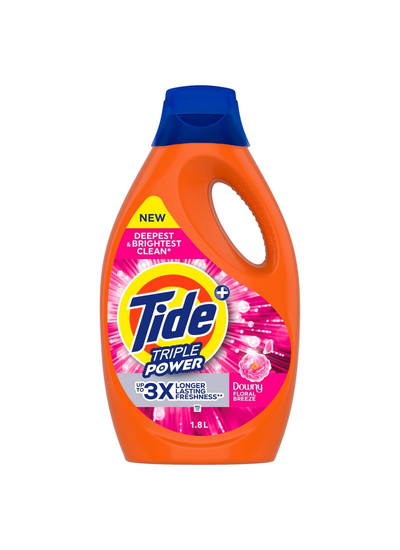 Tide Triple Power With A Touch Of Downy Floral Breeze Liquid Detergent 1.8L - Image 1