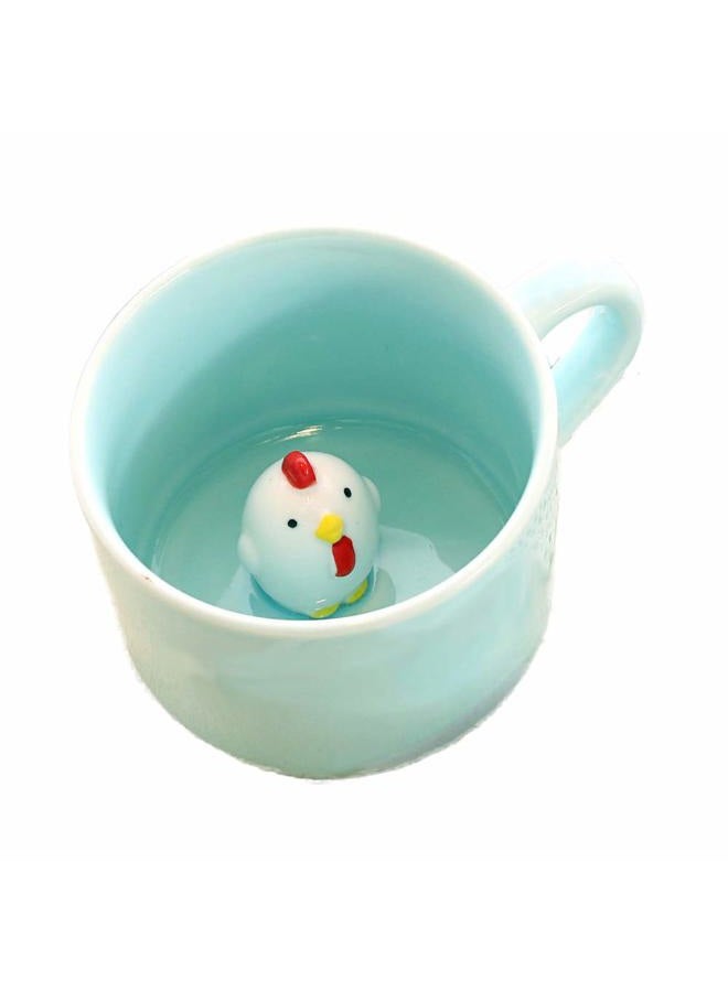 ZaH 3D Mug Animal Inside Cup Cartoon Ceramics Figurine Teacup Christmas Birthday Gift for Boys Girls Kids Women Men Coffee Mug (Chic) - Image 1
