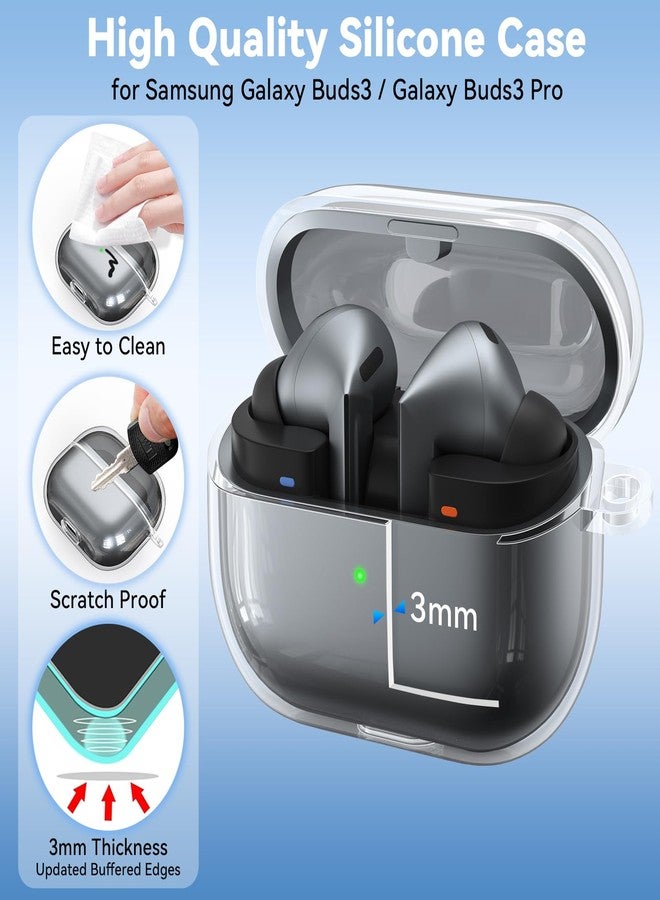 Vanjua Clear Cover for Samsung Galaxy Buds 3/3 Pro Case, Soft TPU Shock Resistant, Full Protective Case Cover Compatible with Galaxy Buds 3/3 Pro - Image 3