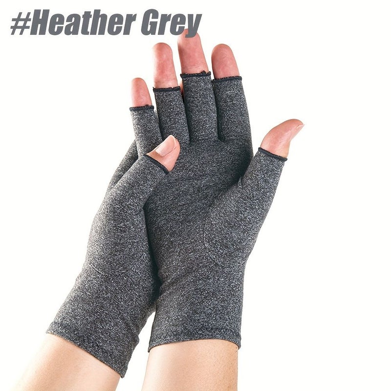 Pink Fingerless Compression Gloves For Men Women M Size Wrist Support Typing - Image 5
