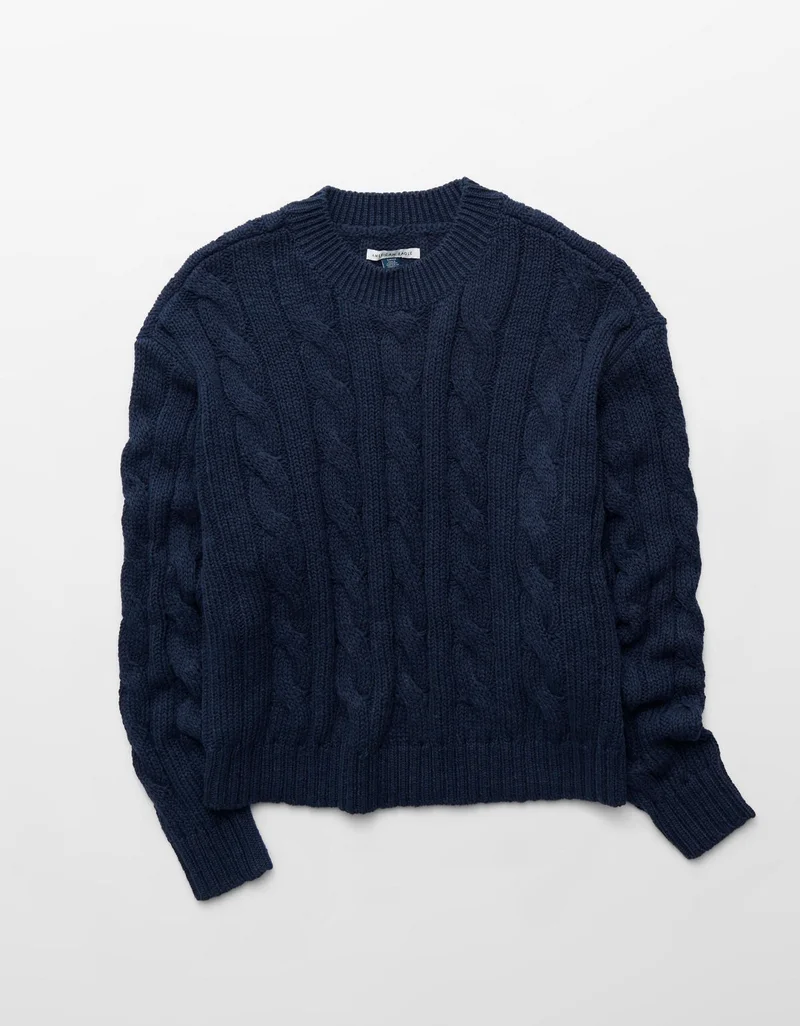 American Eagle  AE Cropped Cable Knit Sweater for Women | Best Price UAE
