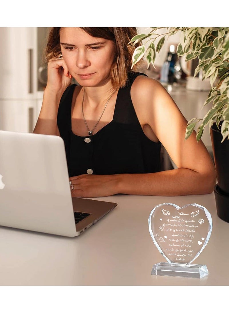 RARELY هدايا زجاج كريستالي للأصدقاء - الصداقة كنز - هدايا للأصدقاء في عيد الميلاد - لوحة قلب زجاجية كريستالية مع عبارات أفضل الأصدقاء وزينة هدايا - Image 5