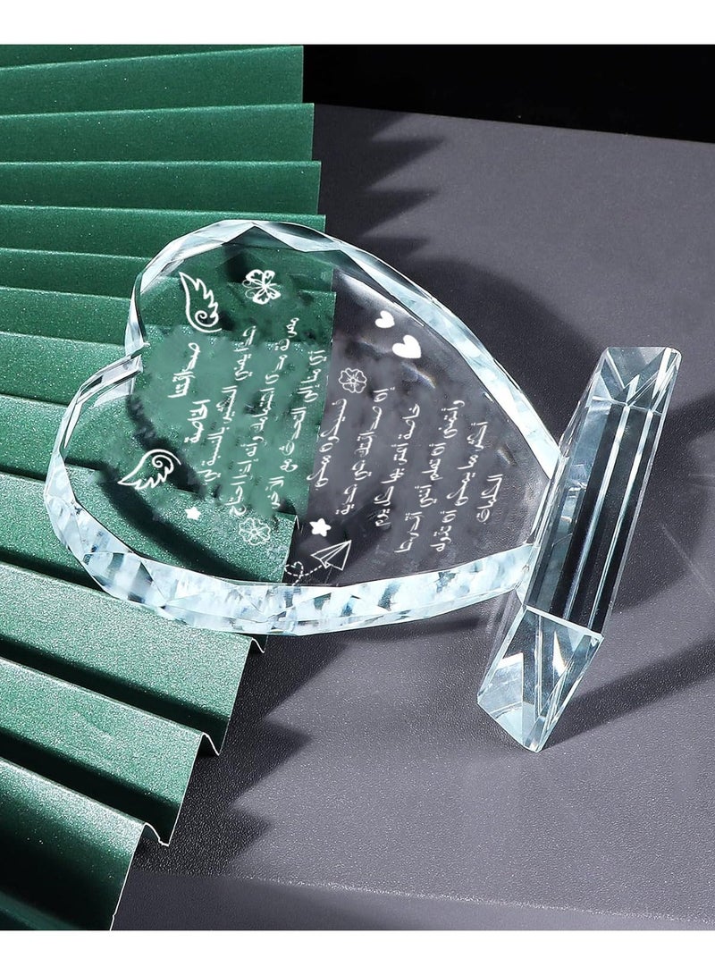 RARELY هدايا زجاج كريستالي للأصدقاء - الصداقة كنز - هدايا للأصدقاء في عيد الميلاد - لوحة قلب زجاجية كريستالية مع عبارات أفضل الأصدقاء وزينة هدايا - Image 3