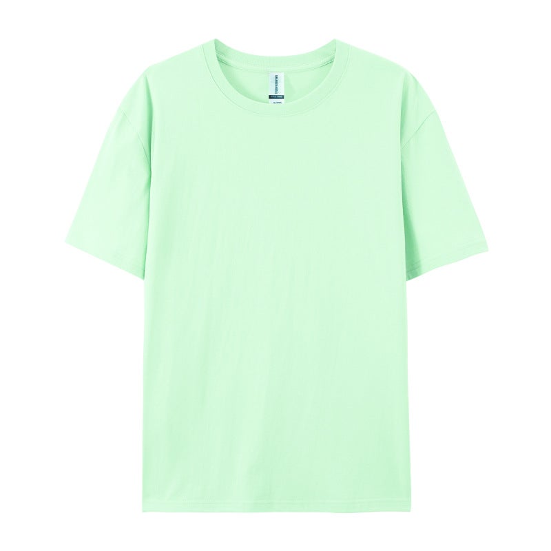 Caribbean 79000-180G Pure Cotton Round Neck Short-Sleeved T-Shirt Trendy Loose And Printable - Image 1