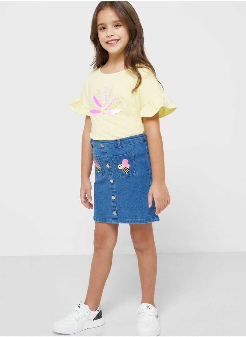Pinata - Girls Embriodered Skirt - Image 1