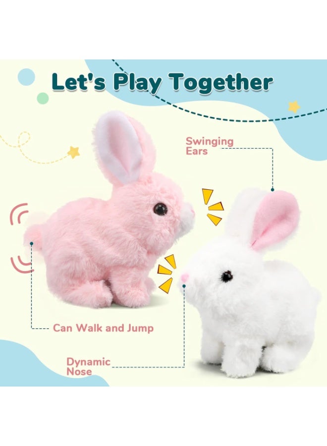 RAHAYM Hopping Walking Bunby Realistic Bunny Toy Rabbit Toy with Sounds, Wiggling Ears, Twitching Mouth and Nose, Educational Interactive Bunny Bunbi for Baby - Image 3