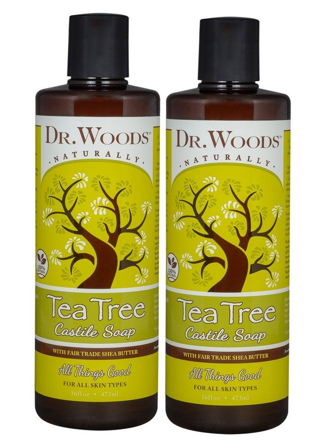 د.وودز صابون قشتالي سائل من شجرة الشاي النقي مع زبدة الشيا العضوية 16 أونصة (عبوة من قطعتين) - Image 1
