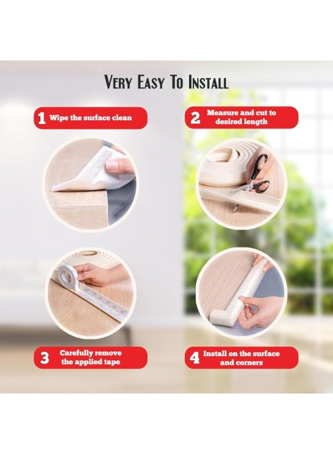 BOLTIX Baby Proofing Edge & Corner Guards 6M(19.7ft Strip+8Corners), Baby Safety Corner Guard, Edge Corner Protector Strip, Safety Furniture Bumper - Image 2