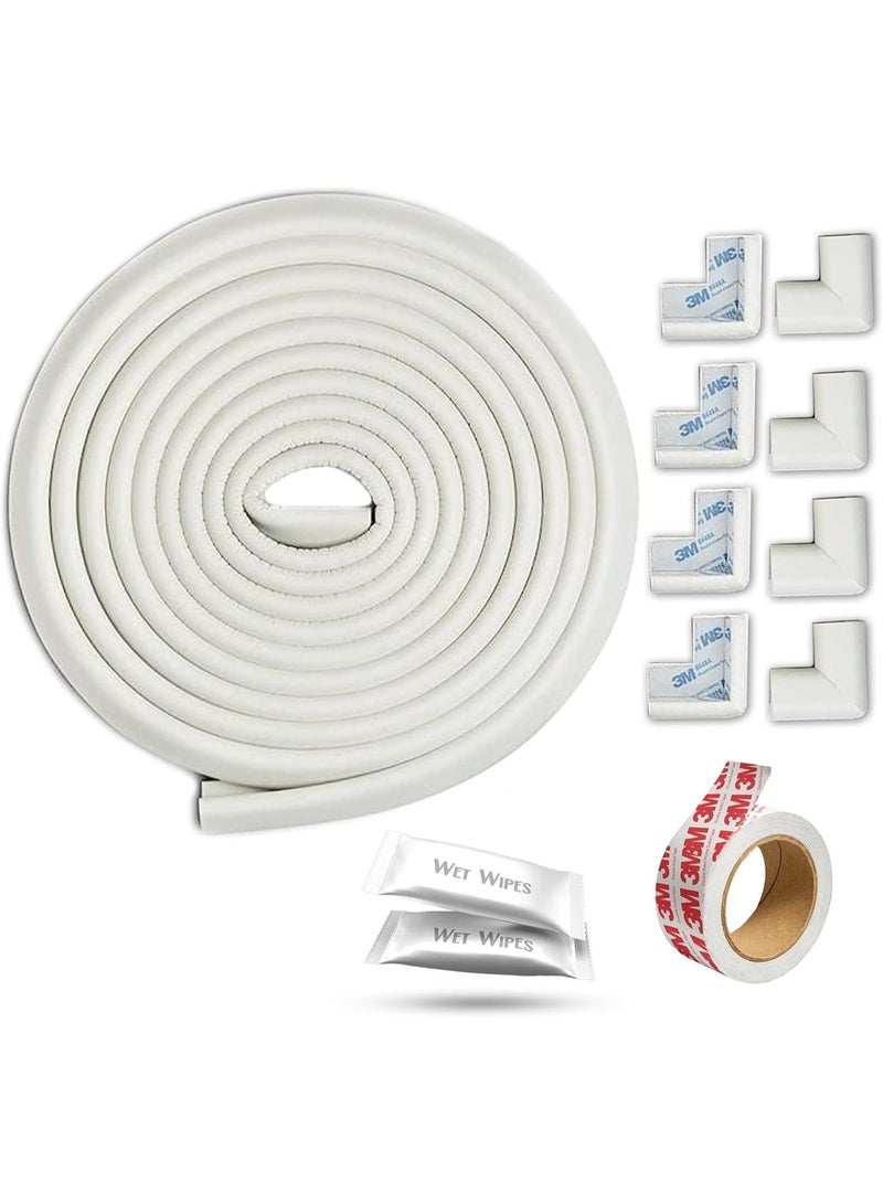 BOLTIX Baby Proofing Edge & Corner Guards 6M(19.7ft Strip+8Corners), Baby Safety Corner Guard, Edge Corner Protector Strip, Safety Furniture Bumper - Image 1
