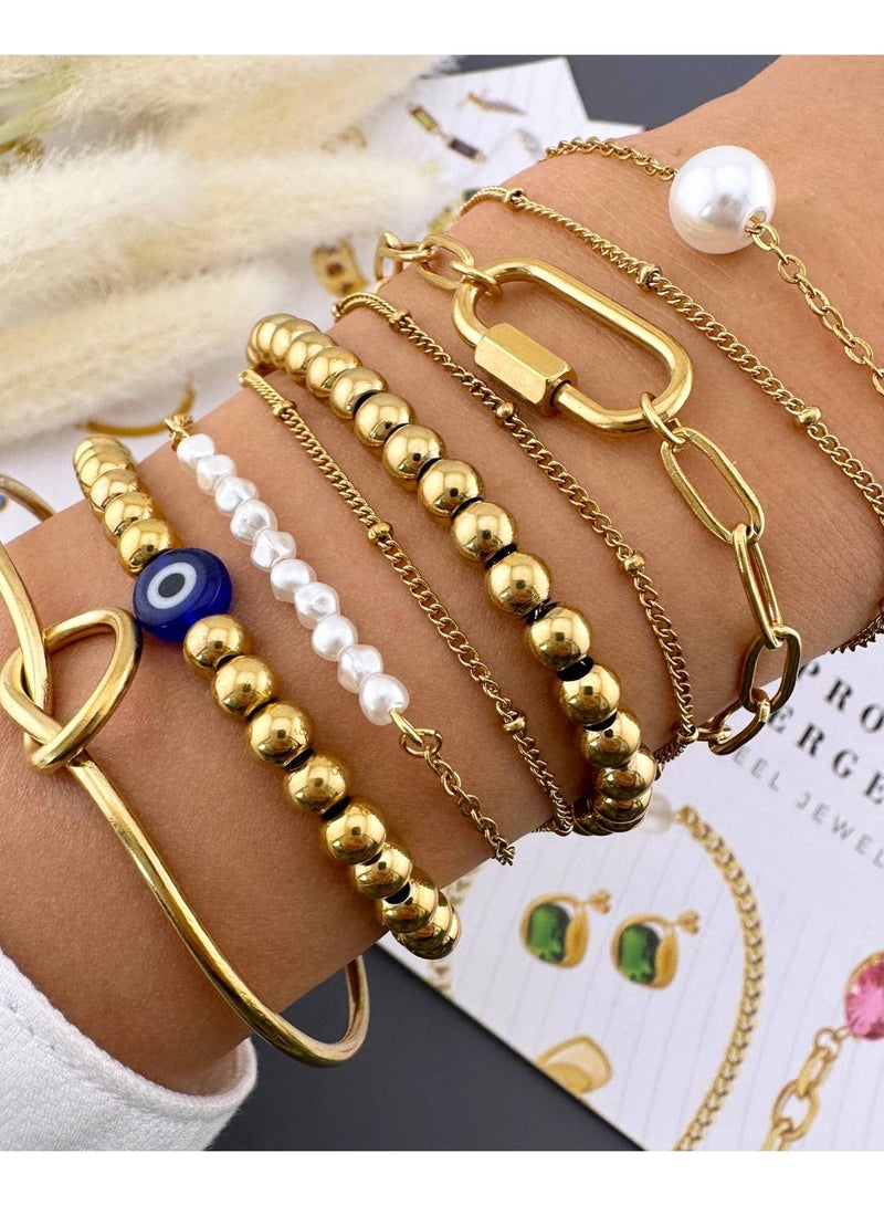 Kaaf Creations 18K gold plated Stainless steel bracelet for Women and Girls, Intensity, 18/16+5 cm Length, Waterproof, Hypoallergenic, long lasting and does not tarnish. - Image 2