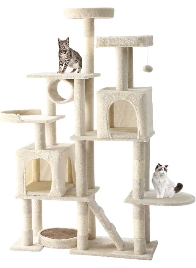NeoStyle Cat Tower, Indoor Cat Tree With Sisal Covered Catch Posts and Plush Catch Balls, Suitable for Small and Medium-sized Cats - Image 1
