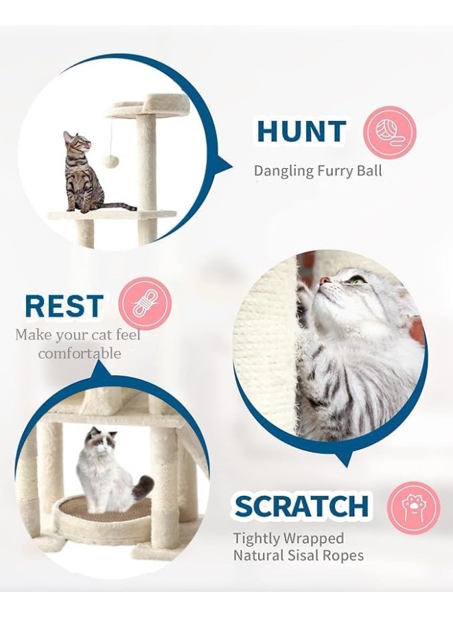 NeoStyle Cat Tower, Indoor Cat Tree With Sisal Covered Catch Posts and Plush Catch Balls, Suitable for Small and Medium-sized Cats - Image 3