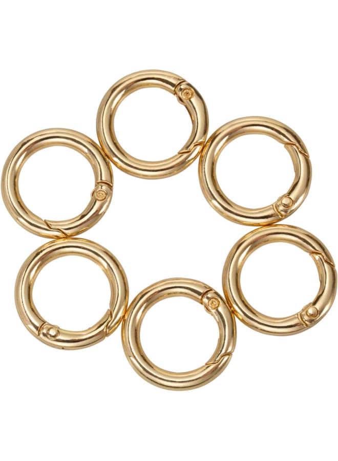 Round Metal Spring Clip Key Chains Ring Snap Hook Buckle Purse Handbag Crossbody Bag Making Supplies Hardware 6pcs (25mm) - Image 1