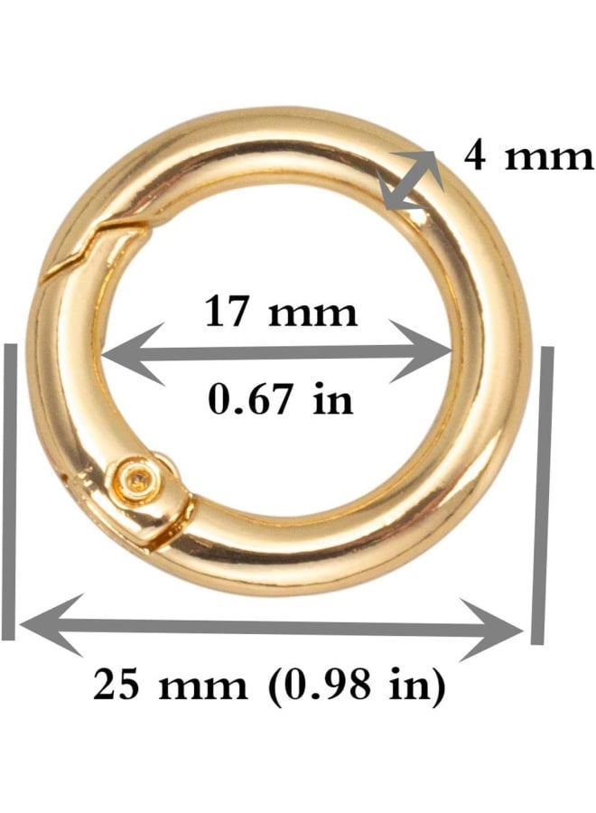 Round Metal Spring Clip Key Chains Ring Snap Hook Buckle Purse Handbag Crossbody Bag Making Supplies Hardware 6pcs (25mm) - Image 2