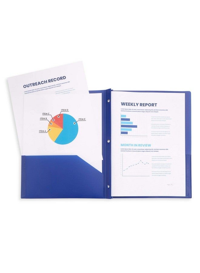 بلو سوميت سابلايز 30 مجلدًا بلاستيكيًا بجيبين مع مشابك، ألوان متنوعة، مجلدات بلاستيكية متينة بجيبين مع مشابك، بحجم خطاب، عبوة من 30 قطعة - Image 3