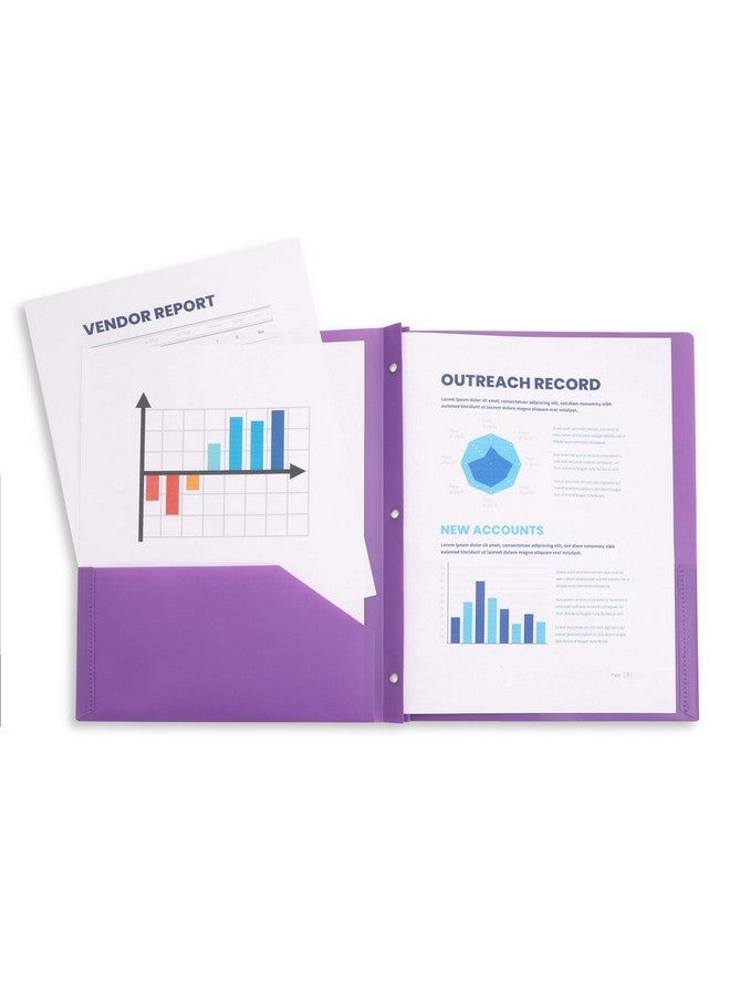 بلو سوميت سابلايز 30 مجلدًا بلاستيكيًا بجيبين مع مشابك، ألوان متنوعة، مجلدات بلاستيكية متينة بجيبين مع مشابك، بحجم خطاب، عبوة من 30 قطعة - Image 4