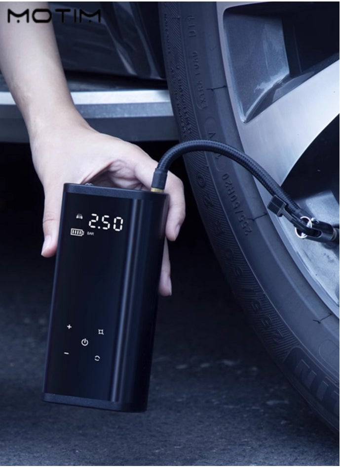 Motim Digital Car Tire Inflator 120 PSI  10000mAh, Multifunctional Cordless Digital Air Compressor Car Tire Pump for Car, Bicycle, Motorcycle, Ball, Electric Air Pump /Power Bank/Emergency Flashlight/LCD Screen  - Image 1