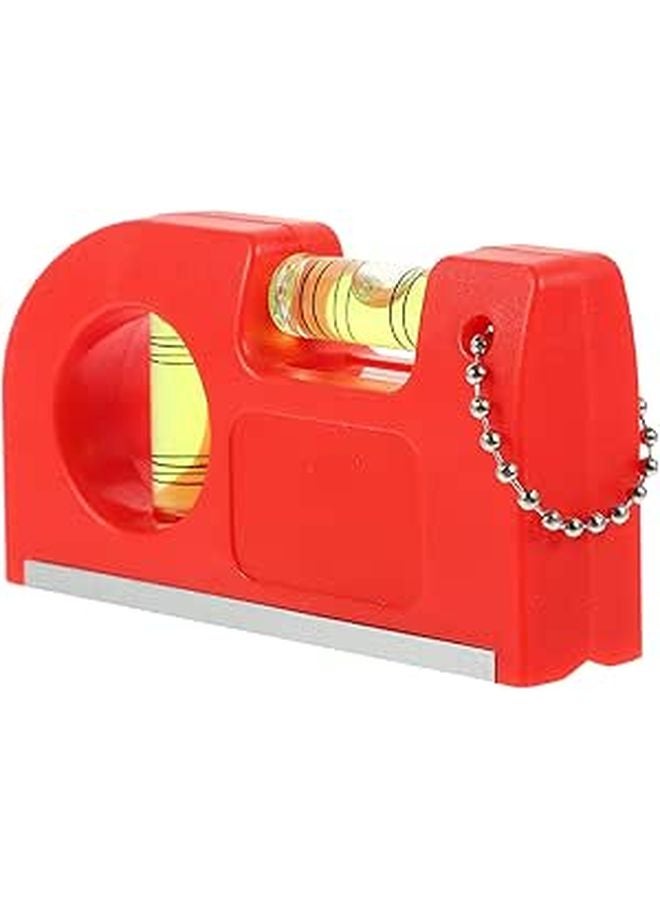 Red Hanging Bubble Line Level Tool for Site Lining Flooring Decking and Fence Measurement - Image 1