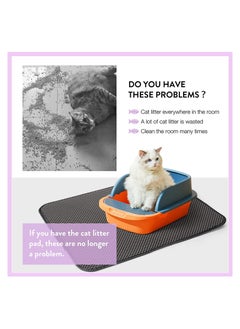 XICEN Cat Litter Mat,Litter Trapping Mat for Cat Sand Litter Box Honeycomb Double Layer Design non-slip Waterproof Mat, Washable Pet Bed  - Image 4