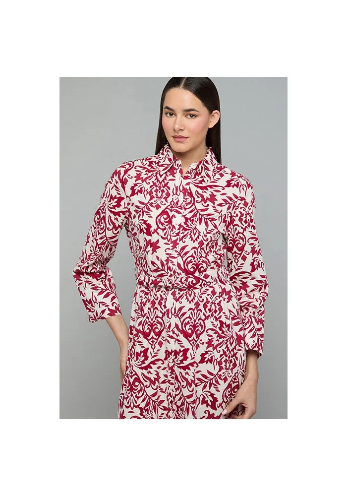 أر أند بي Patterned Shirt Dress with 3/4 Sleeves