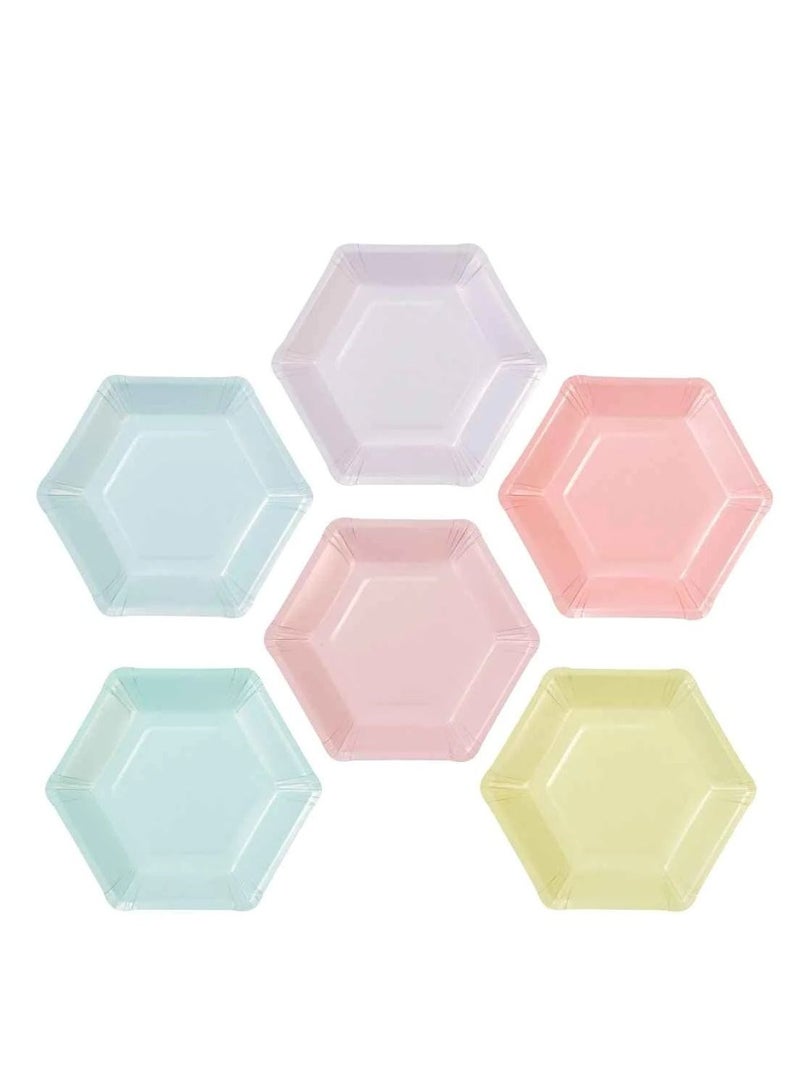 توكينج تيبلز أطباق سداسية نحب الباستيل، عبوة من  قطعة - Image 1