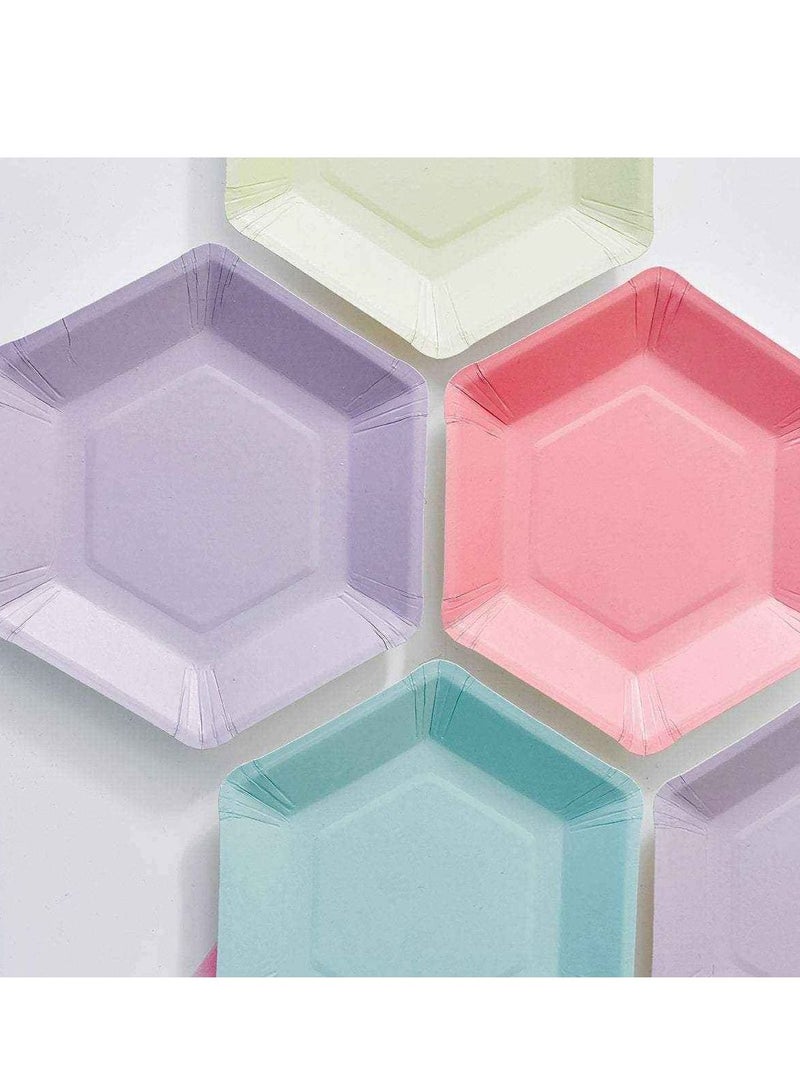 توكينج تيبلز أطباق سداسية نحب الباستيل، عبوة من  قطعة - Image 3