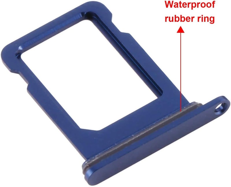 Perzework SIM Card Tray Holder Slot Replacement for iPhone 12 (Blue) with Waterproof Rubber Ring and Eject Pin (Single Sim Version) - Image 2