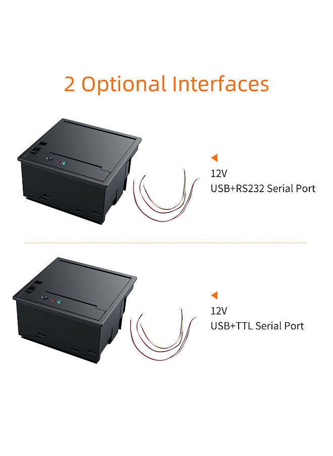 Generic - Embedded Thermal Receipt Printer 58MM Mini Label Printing Module with USB+TTL Serial Port Support ESC/POS Commands for Weighing Apparatus Cash Register Self-Service Terminal - Image 1