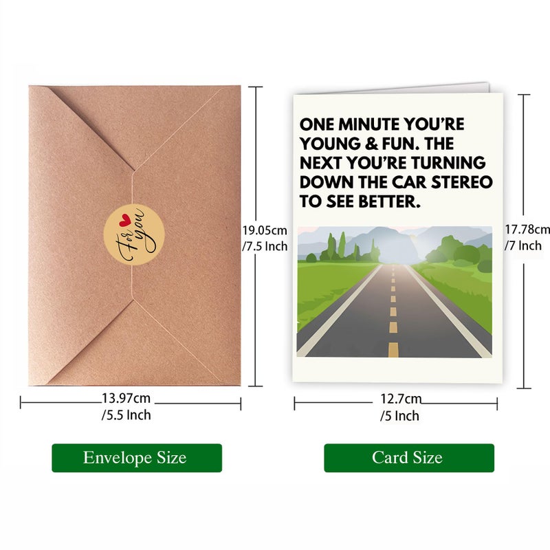 Fwnrmd Funny Birthday Cards, Funny Birthday Cards for Men & Women, Happy Birthday card for Husband & Mom, 40th 50th 60th 70th 75th Birthday Card - Image 4
