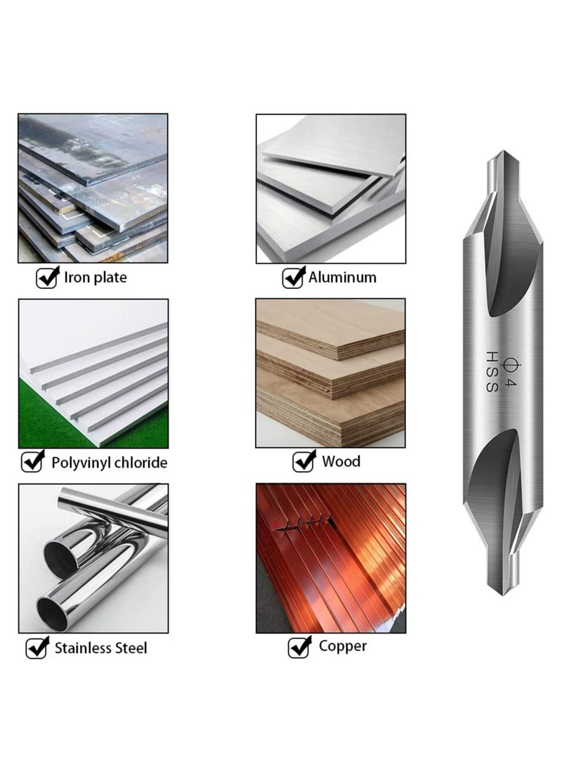 SOLARAE 7 Pcs Center Drill Bits, High Speed Steel Center Drill Bit 60 Degree Angle Countersink Bit, 1mm 1.5mm 2mm 2.5mm 3mm 4mm 5mm Countersink Lathe Mill Tool Kit for Lathe Center Hole Metalworking - Image 4
