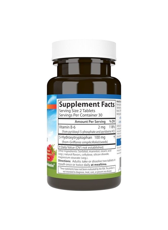 Carlson Healthy Mood 5-HTP Elite, 100 mg, Healthy Mood & Promotes Relaxation, Raspberry, 60 Tablets - Image 2