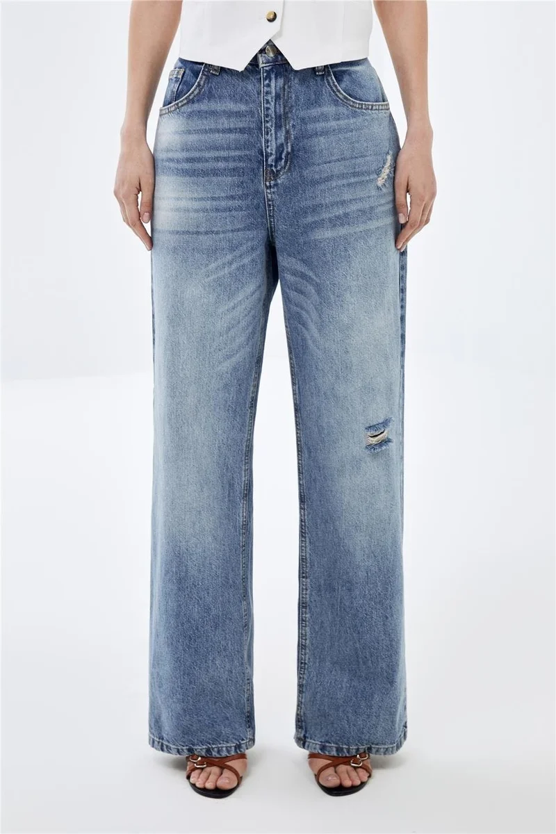 Pieces Of Melon Blue Low Waist Loose Fit Jeans