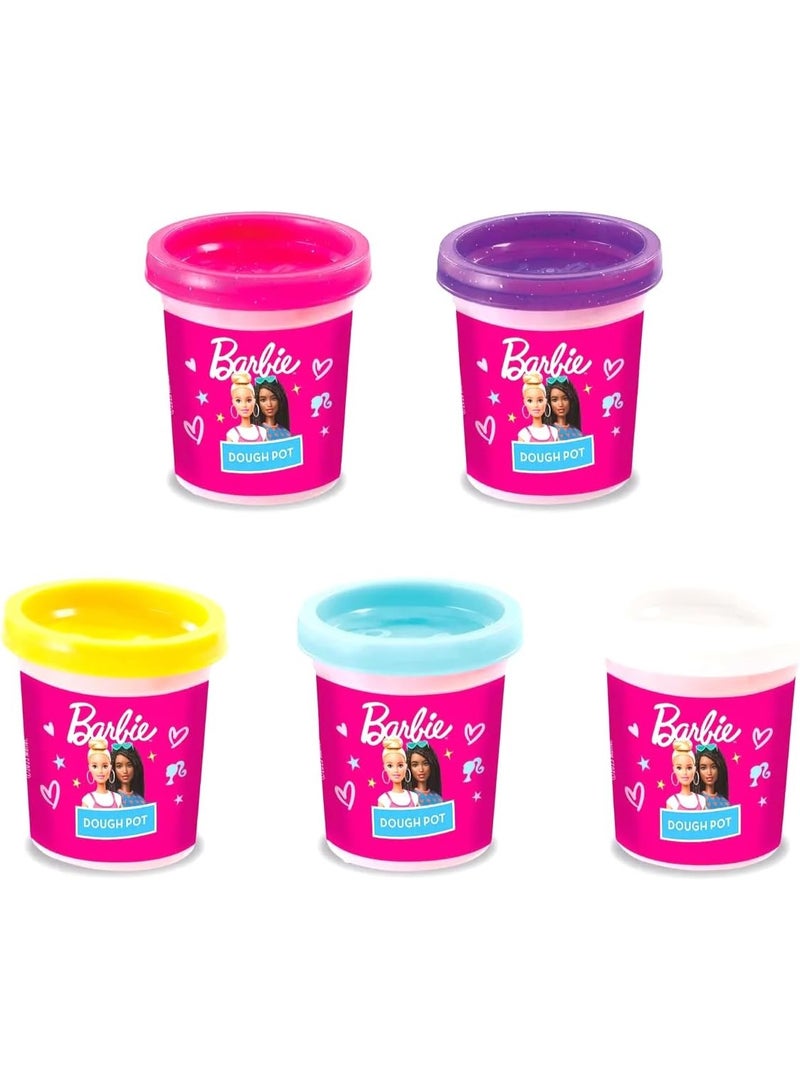 Barbie I Can Be A Chef Dough Set – 23-Piece Pretend Play Kitchen Modeling Toy with Glitter Dough & Serveware Molds (Ages 3+) - Image 5