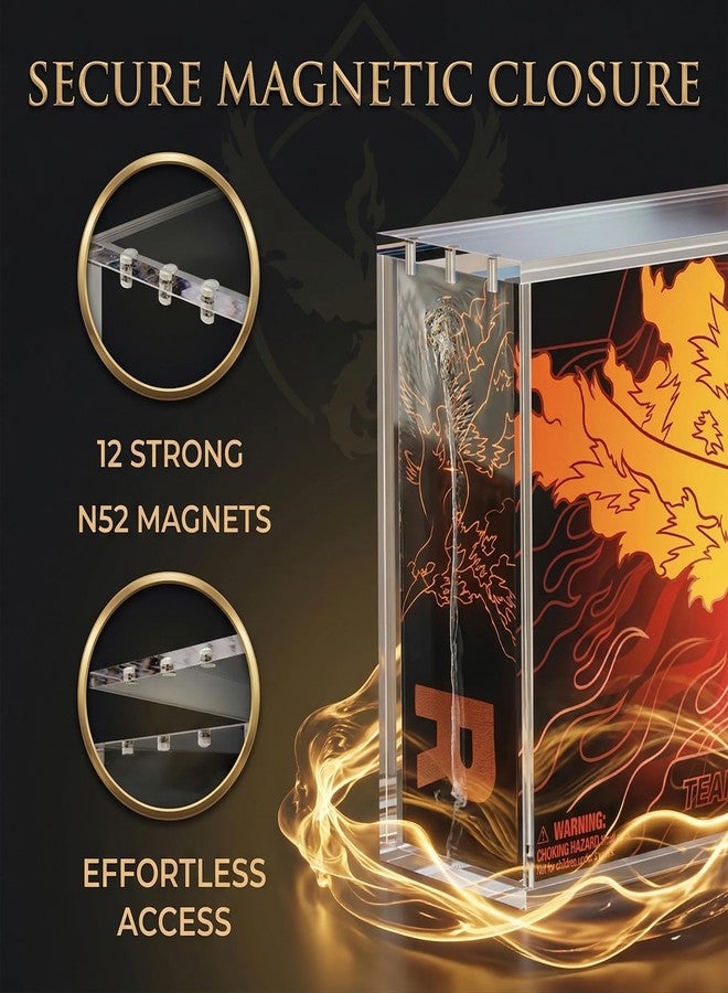 VINJKZQ Acrylic UPC Case Only for Team Rocket's Moltres ex Ultra-Premium Collection, 8mm Side & 5mm Front Clear Acrylic Protector Box, Magnetic Lid, UV-Resistant Dustproof UPC Display Case, Box Not Included - Image 4