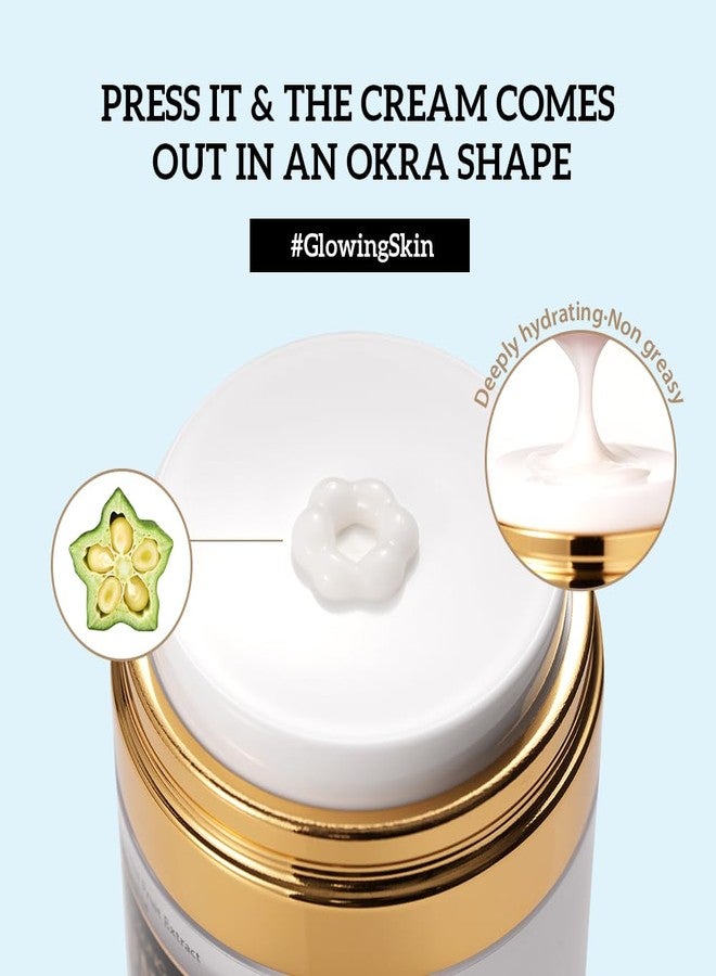 dongsung Rannce DONGSUNG Okra Cream, 1.76oz Vegan Mucin Cream form Korea Anti Aging Face Cream with Functional Okra Extracts, Wrinkle Improvement, Hydrates and Moisturizes Skin, Improves Firmness, 50g - Image 2