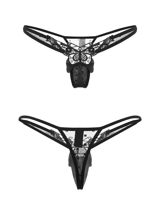 Generic - Women's Rise Butterfly Panties,Comfortable and Breathable Underwear,Butterfly Embroidered Transparent Underwear Women's Low Waisted Minimalist Underwear - Image 1
