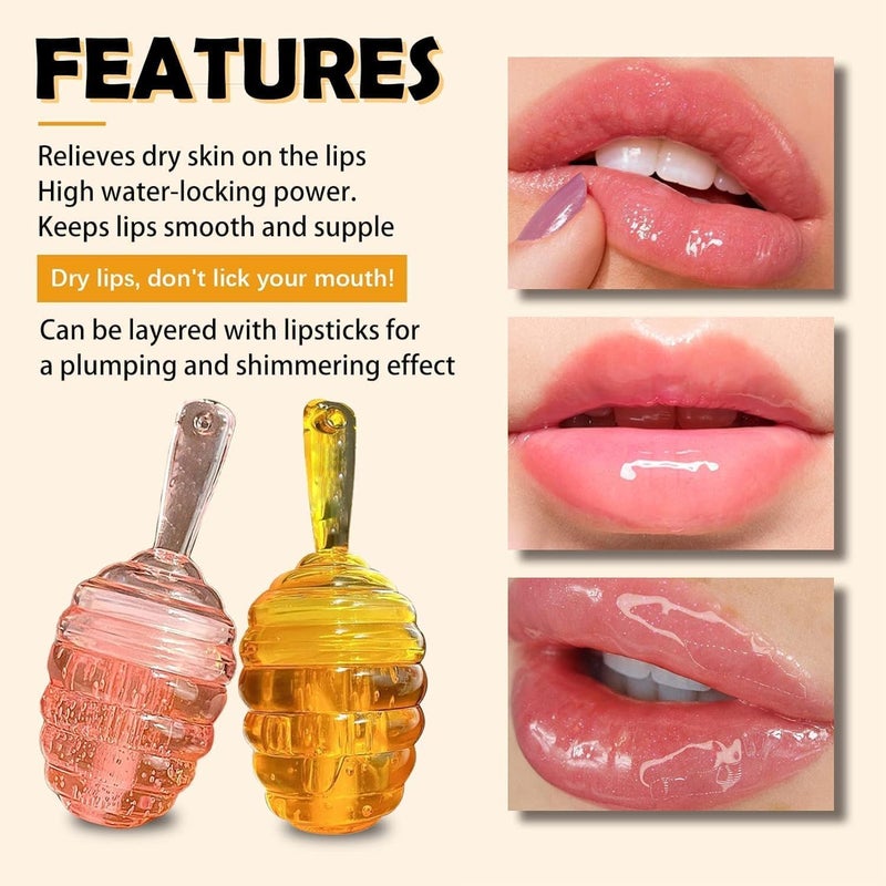 ChicAbode 2 Pcs Lip Gloss Set, Lip Gloss Moisturizing Liquid Lipstick, Natural, for Women and Girls, Glossy Make Up Comfort Oil Transparent Kit - Image 2