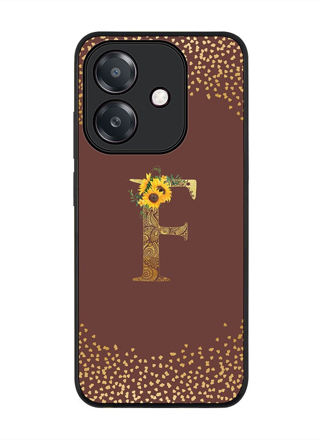 Stylizedd For Oppo A5i Case,Slim fit Camera Protection, Shockproof Thin Phone cover  - Custom Floral Monogram - F  (Brown )