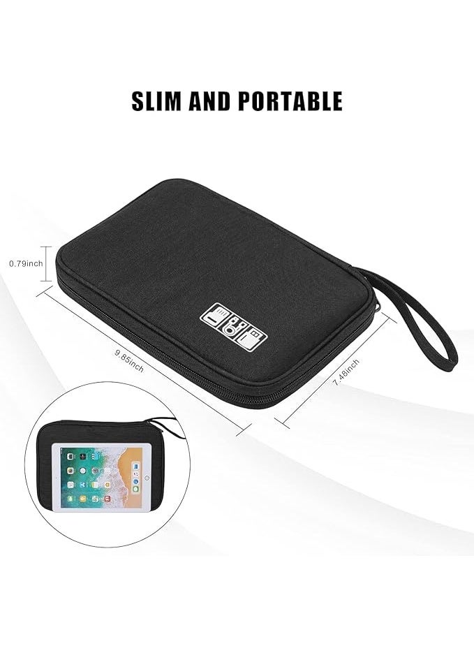 Electronics Accessories Organizer Bag, Travel Cable Organiser Bag, Universal Carry Travel Gadget Bag for USB Cable Drive, SD Card, Charger Hard Disk (Black) - Image 5