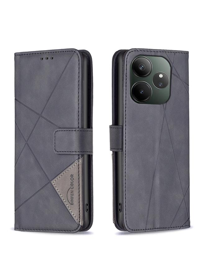 اس-توب جراب لهاتف Realme GT 6 / GT 6T جراب هاتف جلدي بمشبك مغناطيسي على شكل معين - Image 1