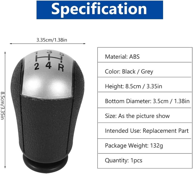 cheekyglo Shift Knob, Car 5 Speed Shifter Knob Compatible for Focus Mondeo MK3 Mustang S-MAX Galaxy (Color : Gray) - Image 3
