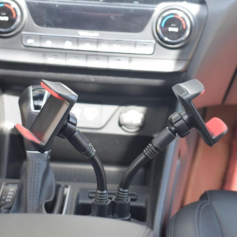Red Car Cup Phone Mount Holder Adjustable Rotatable Creative Stand - Image 3