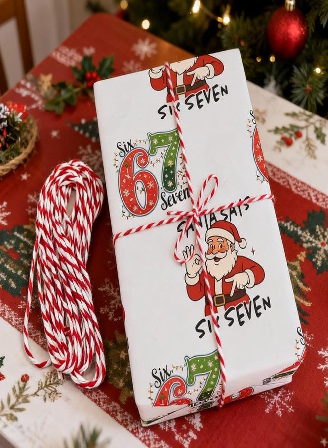 4-Pack 67 Christmas Wrapping Paper, Funny 67 Meme Gift Wrap Sheets, Holiday & Birthday Present Wrap, Unique Festive Gift Wrap for Xmas Parties - Image 1