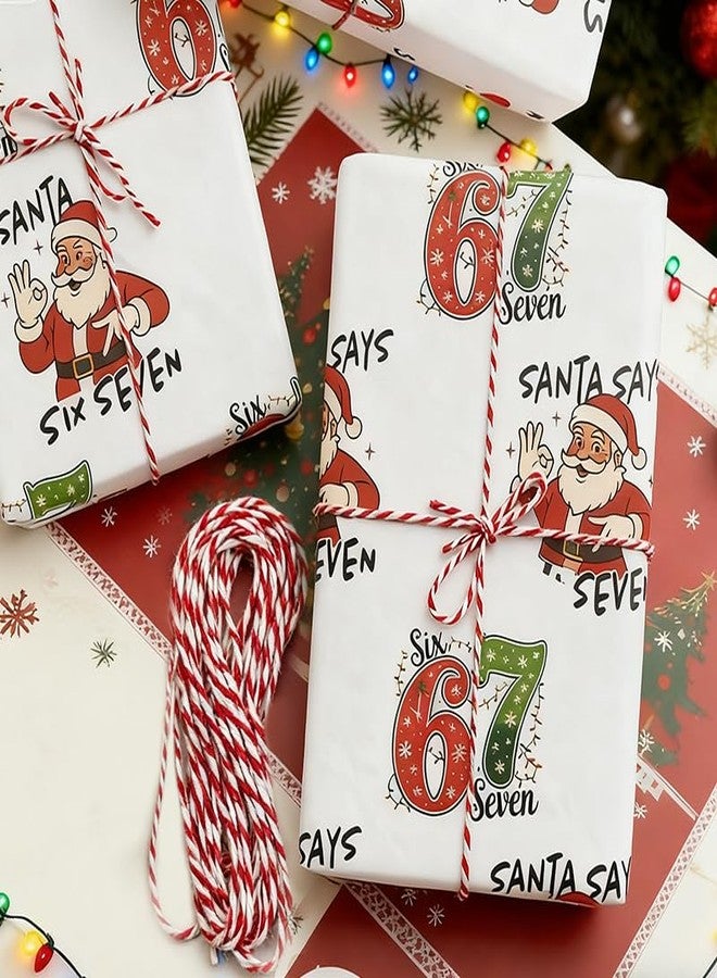 4-Pack 67 Christmas Wrapping Paper, Funny 67 Meme Gift Wrap Sheets, Holiday & Birthday Present Wrap, Unique Festive Gift Wrap for Xmas Parties - Image 2
