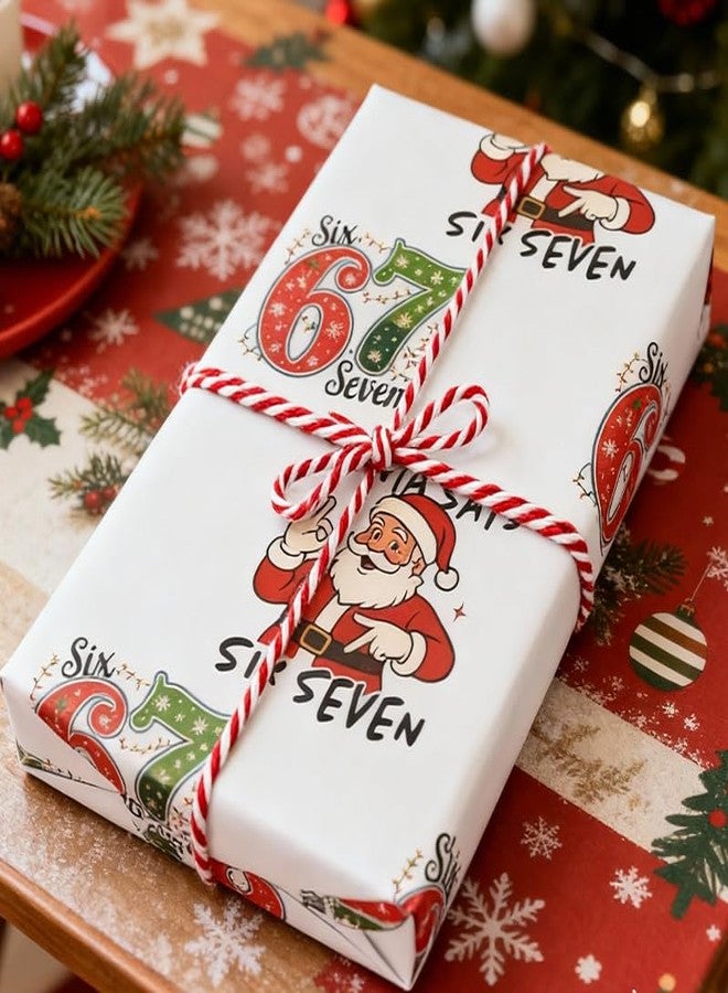 4-Pack 67 Christmas Wrapping Paper, Funny 67 Meme Gift Wrap Sheets, Holiday & Birthday Present Wrap, Unique Festive Gift Wrap for Xmas Parties - Image 4